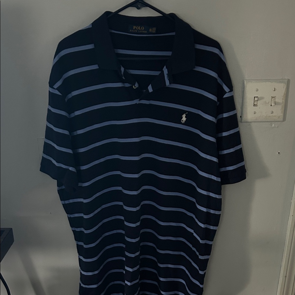Polo by Ralph Lauren Men's Black and White Striped Polo